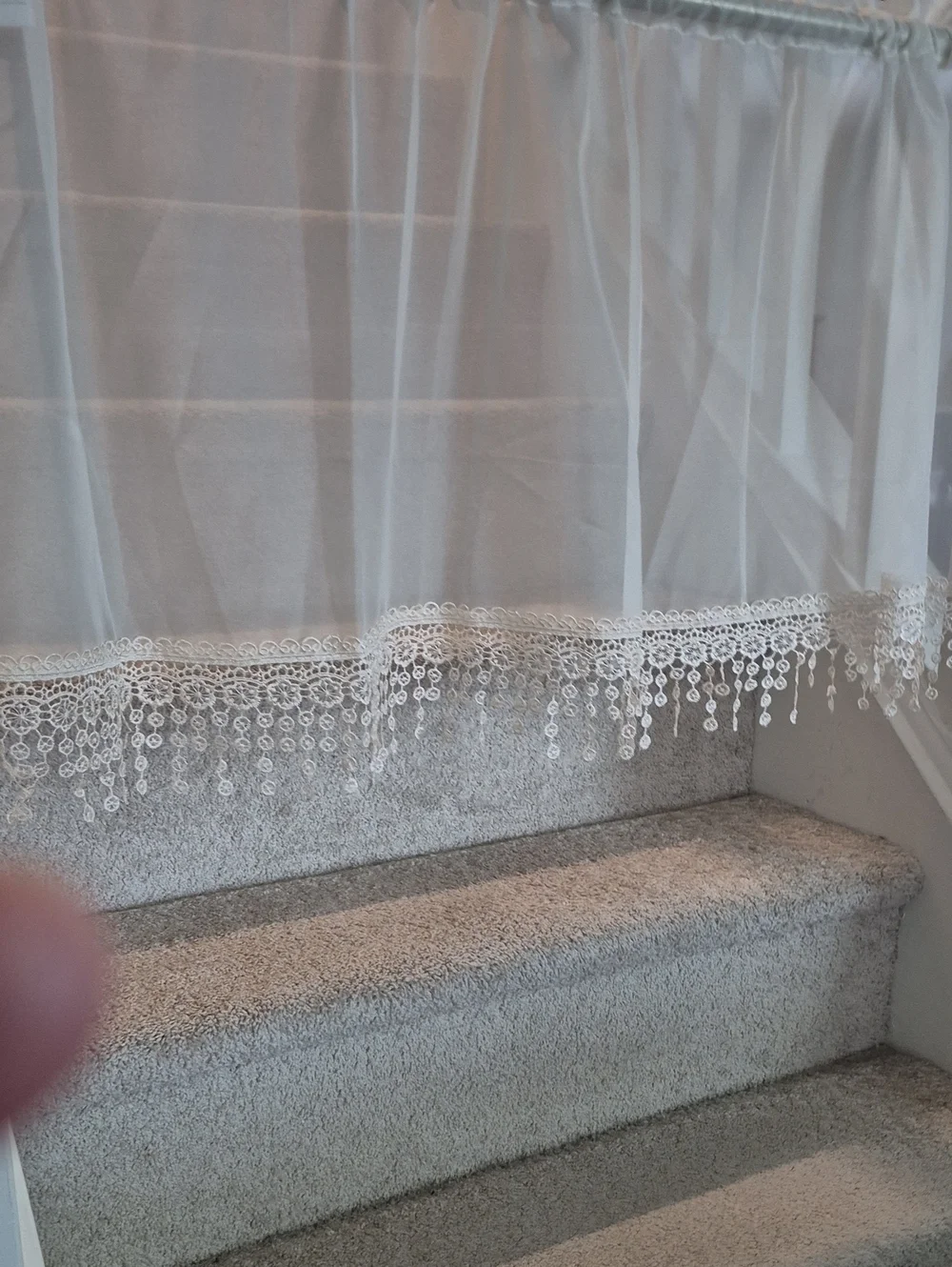 White Sheer Valance Curtain
